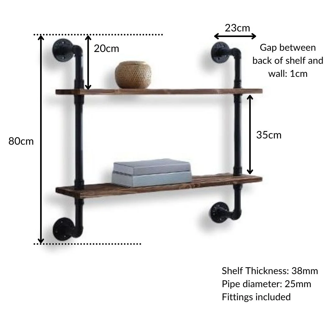 2 Shelf Industrial Pipe Shelving Unit - Image 5