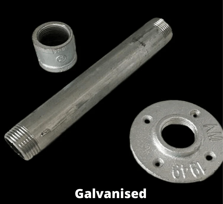 4 Shelf Galvanised Pipe Shelving Unit - Floor Mounted - Image 4