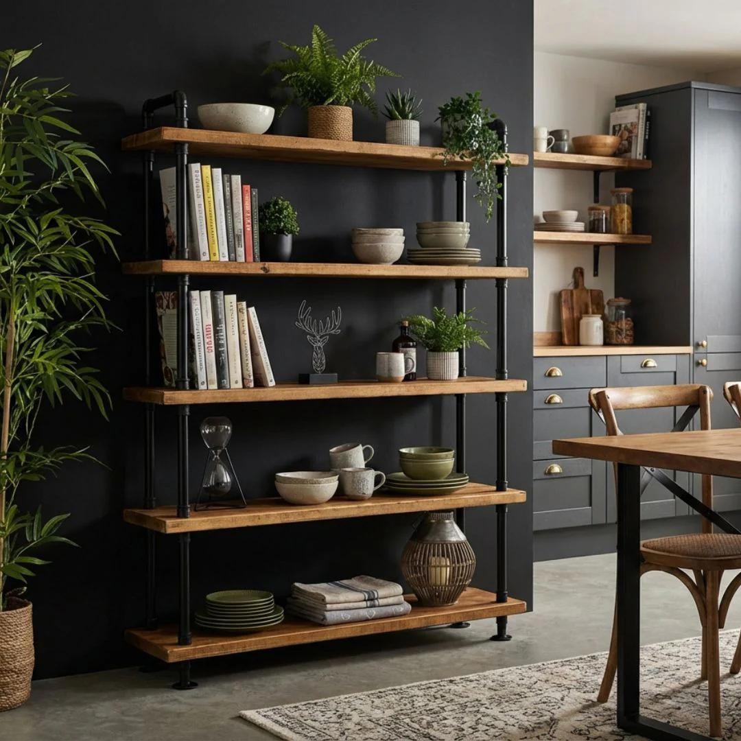 5 Shelf Free Standing Pipe Shelving Unit - Image 14