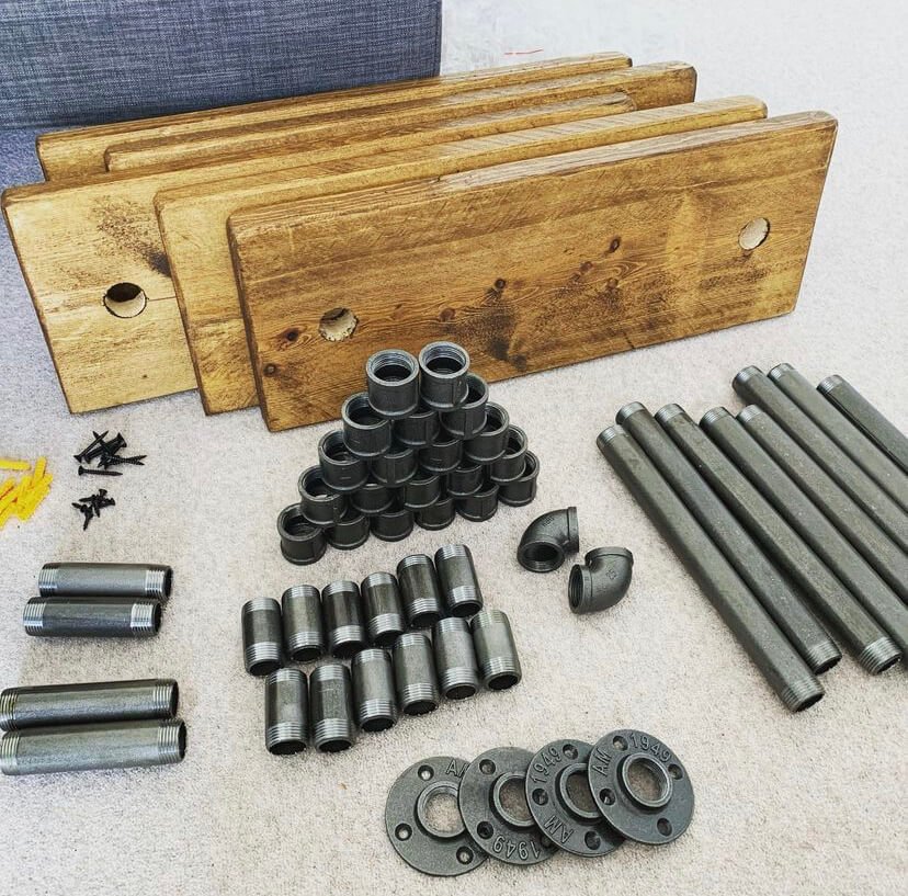 5 Shelf Industrial Chunky Pipe Shelving Unit - Image 6