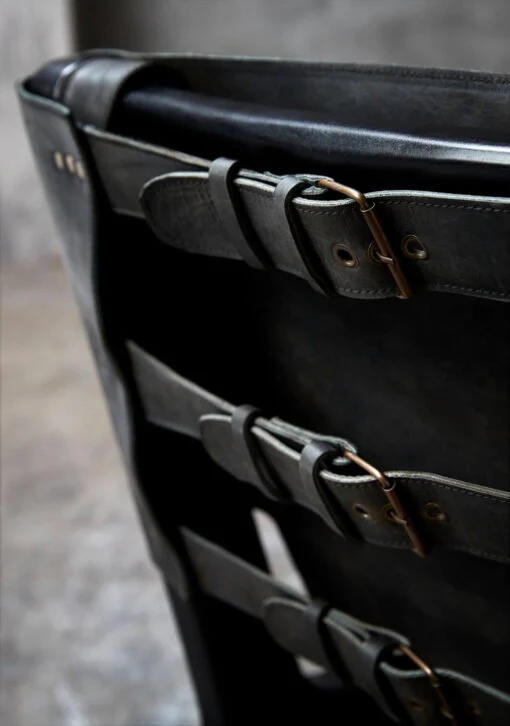 Amsterdam Black – Buffalo leather Chair - Image 3