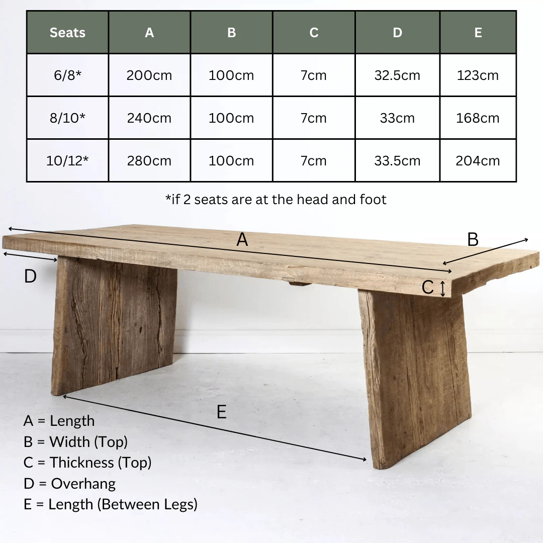 Mardale Reclaimed Elm Dining Table - Solid Leg - Image 12