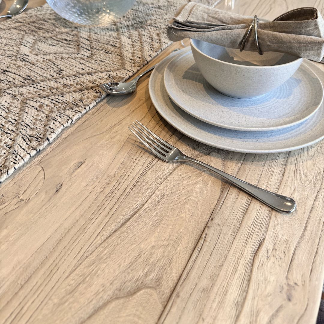 Mardale Reclaimed Elm Dining Table - Solid Leg - Image 9