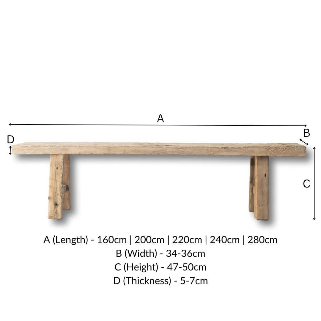 Bedroom Bench - Reclaimed Elm - Image 4