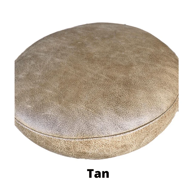 Industrial Bar Stool - 70mm Thick Leather Seat - Image 12