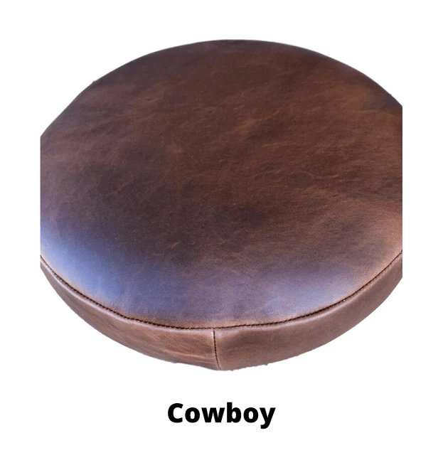 Industrial Bar Stool - 70mm Thick Leather Seat - Image 14