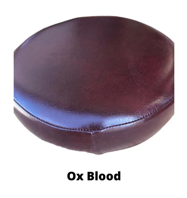 Industrial Bar Stool - 70mm Thick Leather Seat - Image 18