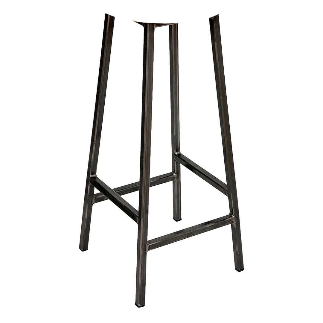 Industrial Bar Stool - 70mm Thick Leather Seat - Image 9