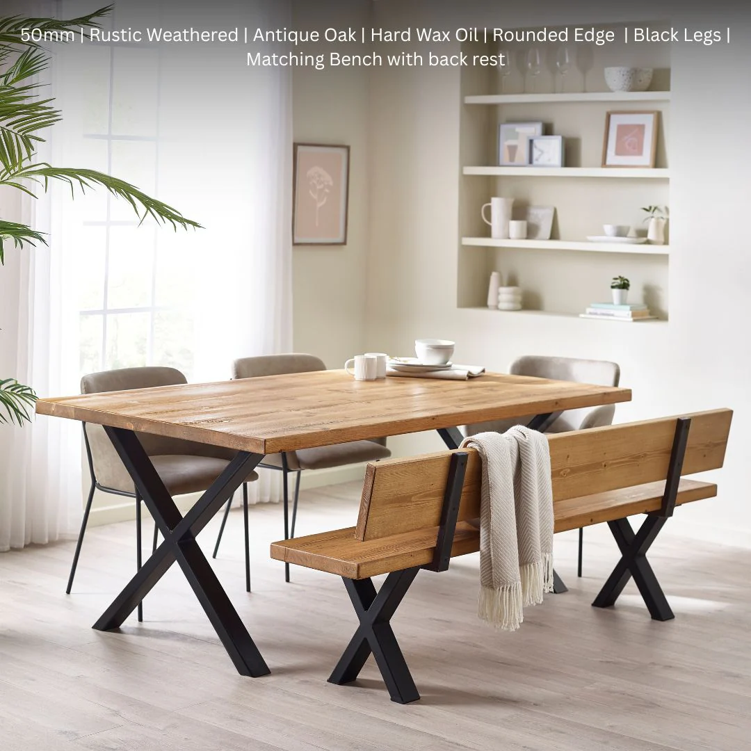 Blencathra Rustic Dining Table - X Frame Leg - Image 12