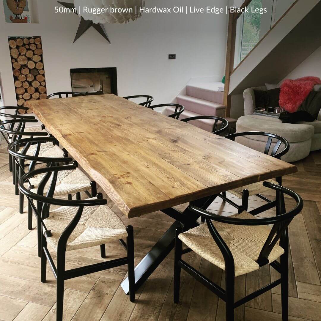Blencathra Industrial Garden Table - X Frame Leg - Image 4