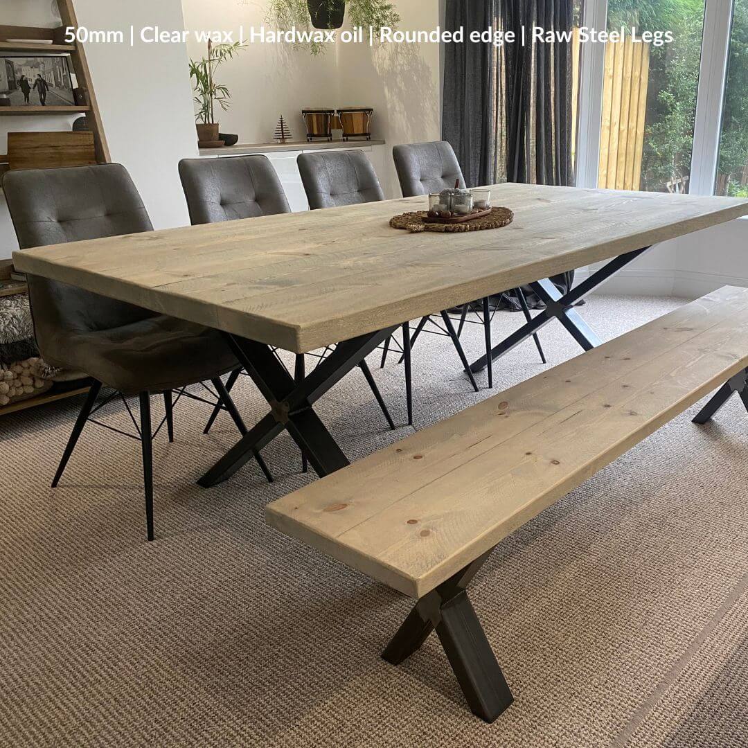 Blencathra Industrial Garden Table - X Frame Leg - Image 6