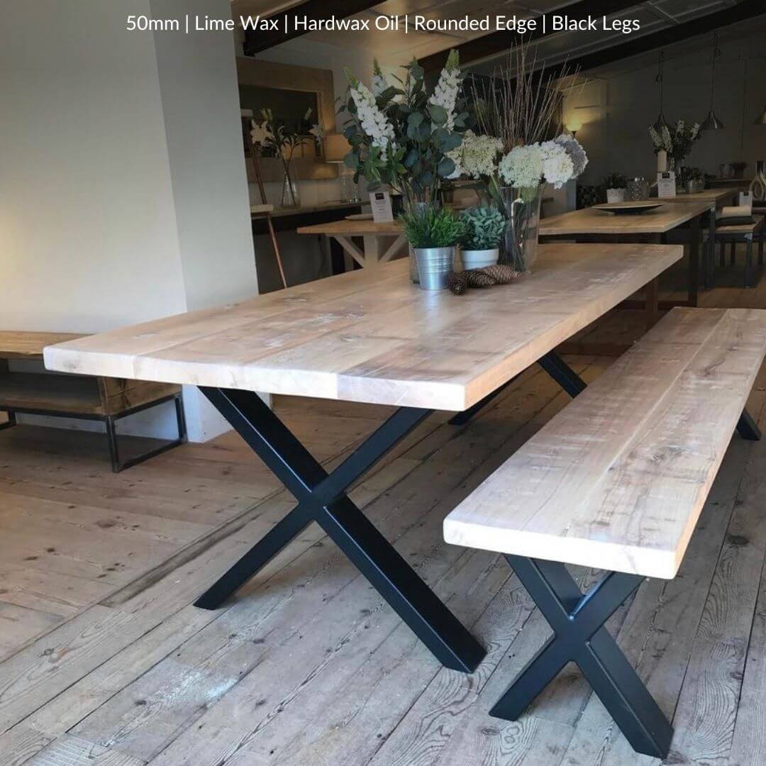 Blencathra Industrial Garden Table - X Frame Leg - Image 7