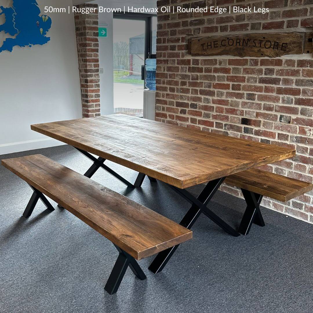 Blencathra Industrial Garden Table - X Frame Leg - Image 8