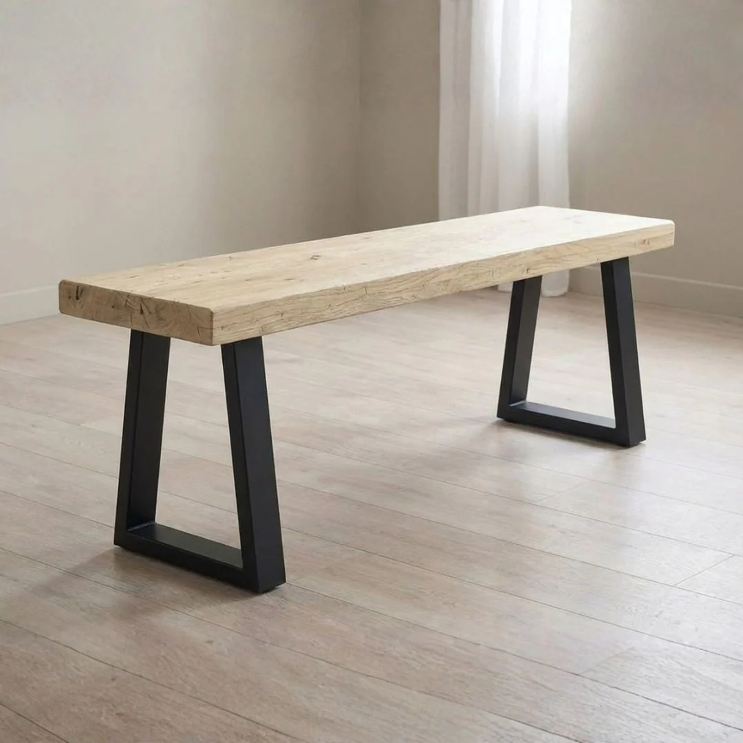 Coniston - Reclaimed Elm Dining Table - Trapezium Legs - Image 8