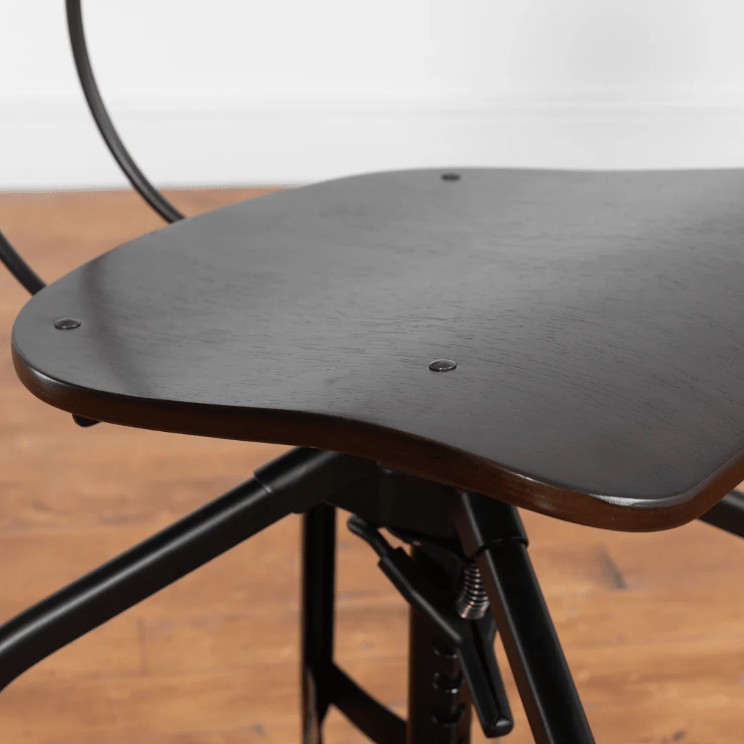 Vintage Industrial Swivel Office Chair - Walnut - Image 5