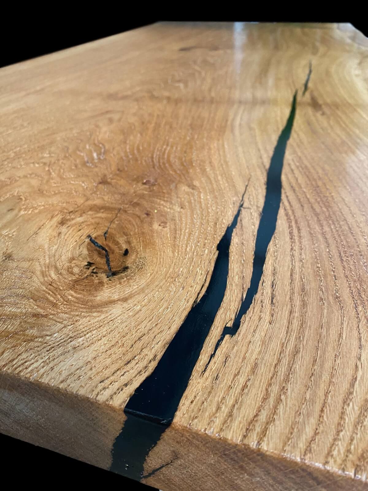 The 60-85mm English Oak Live Edge Resin Infill Executive Desk - Image 6