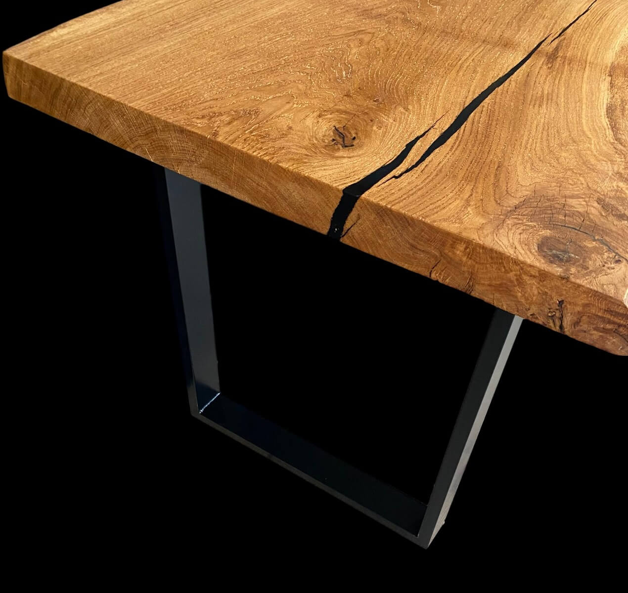 The 60-85mm English Oak Live Edge Resin Infill Executive Desk - Image 8