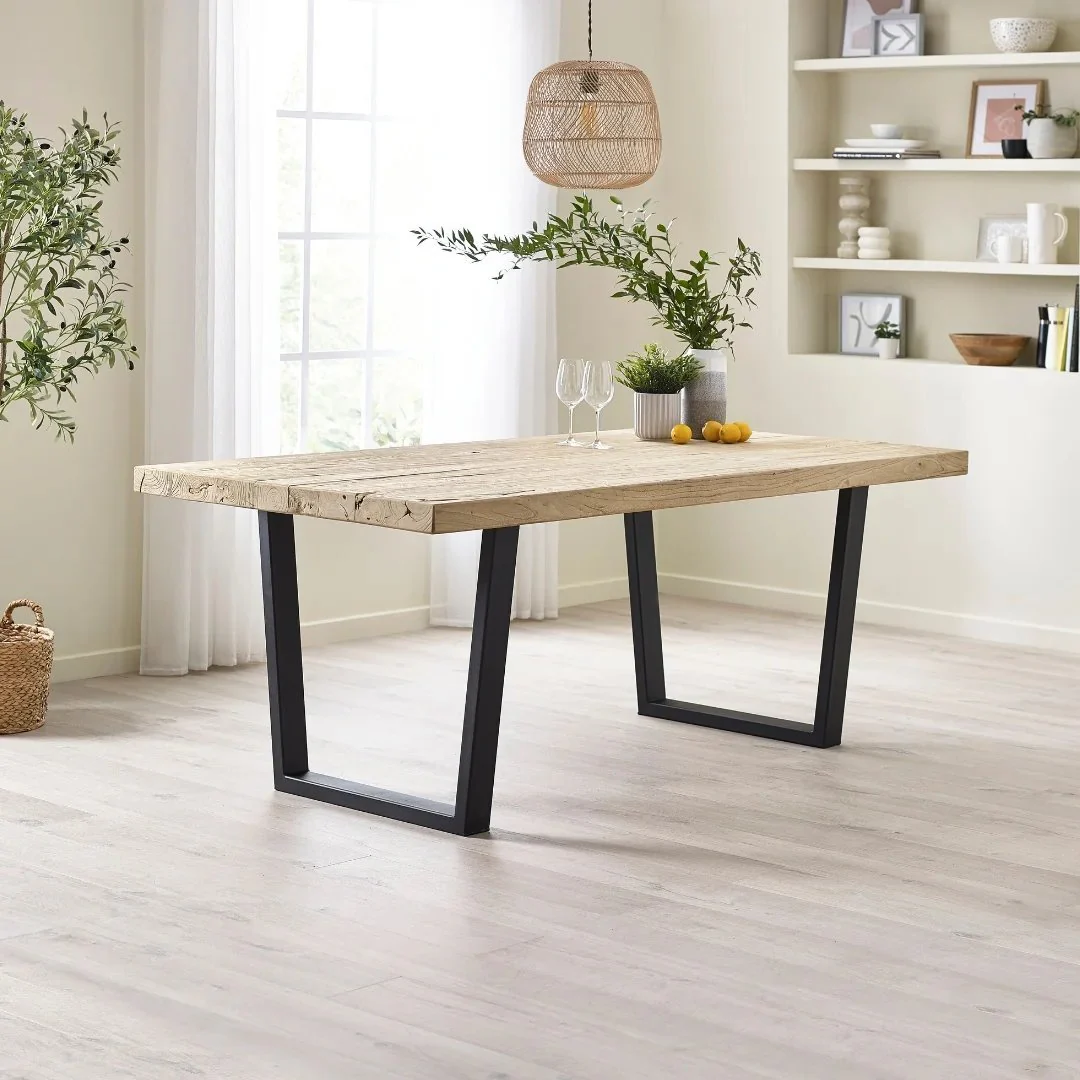 Harrison - Reclaimed Elm Dining Table - V Legs - Image 3
