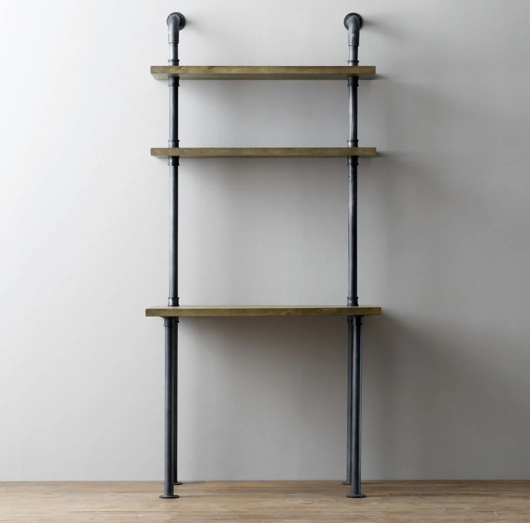 AC-06 Industrial Pipe Office Single Desk - 66cm Depth Desktop - Image 3