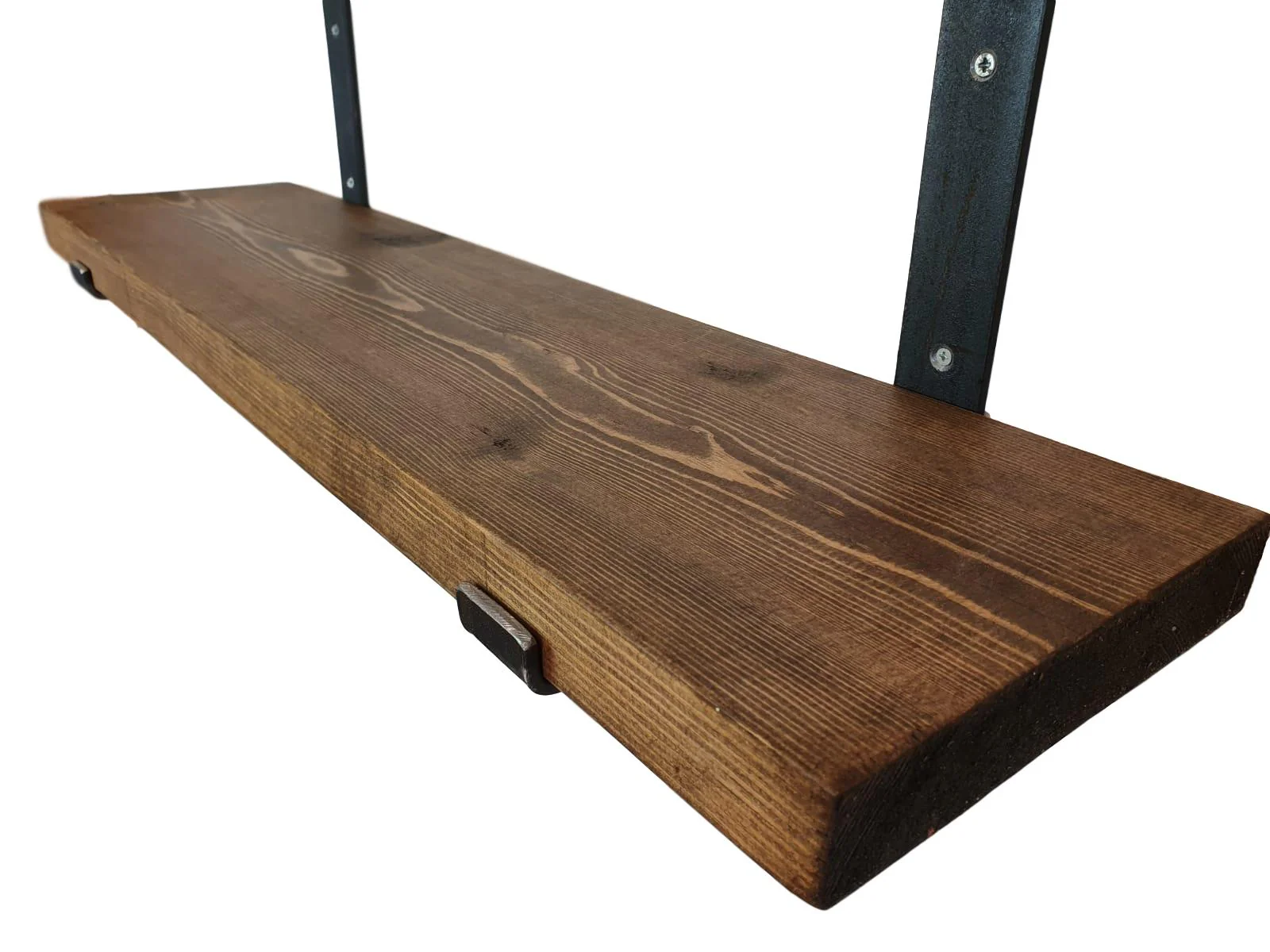 Modern Planed Shelf with Lipped Metal Brackets - Image 7