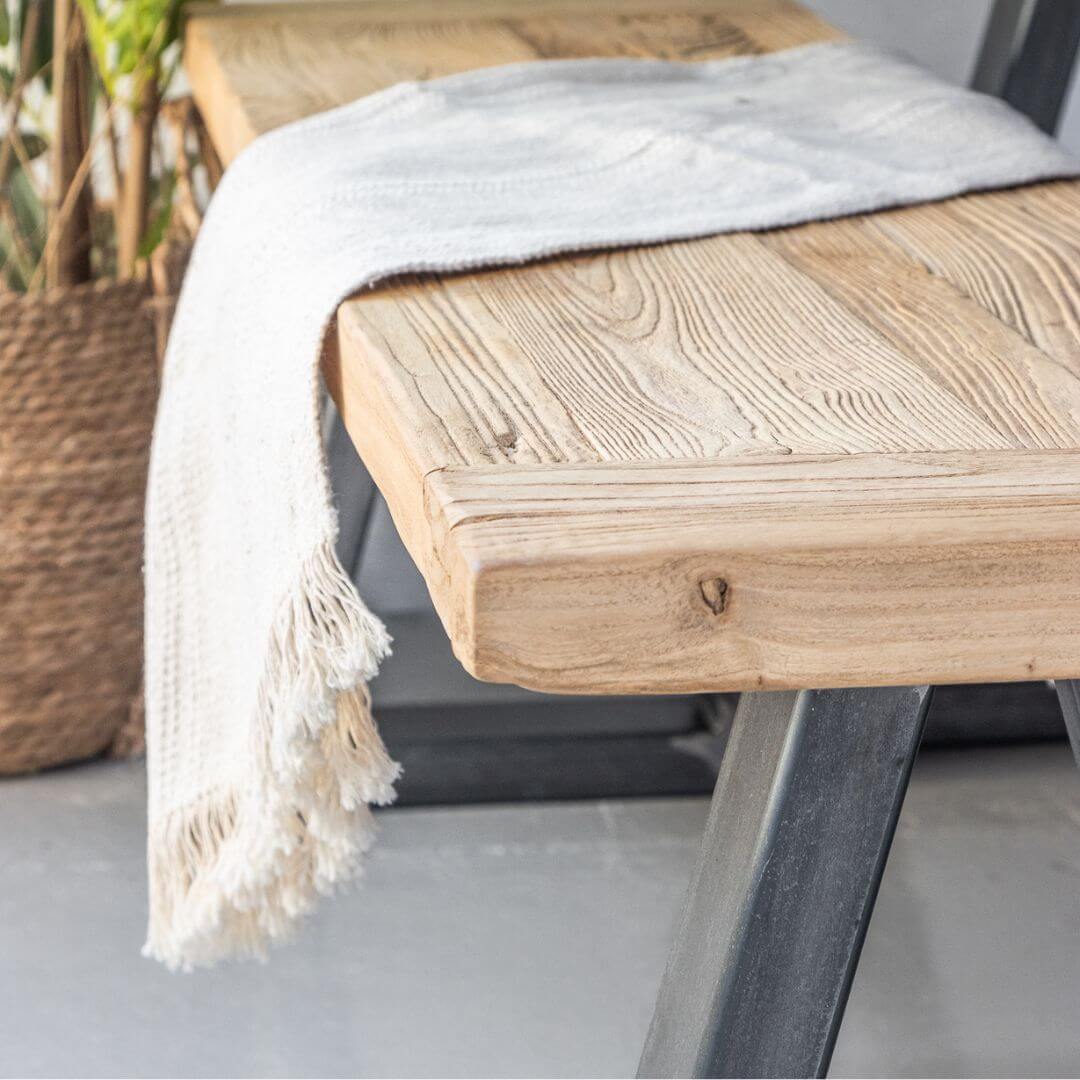 Old Barn Reclaimed Elm Bench - Image 3
