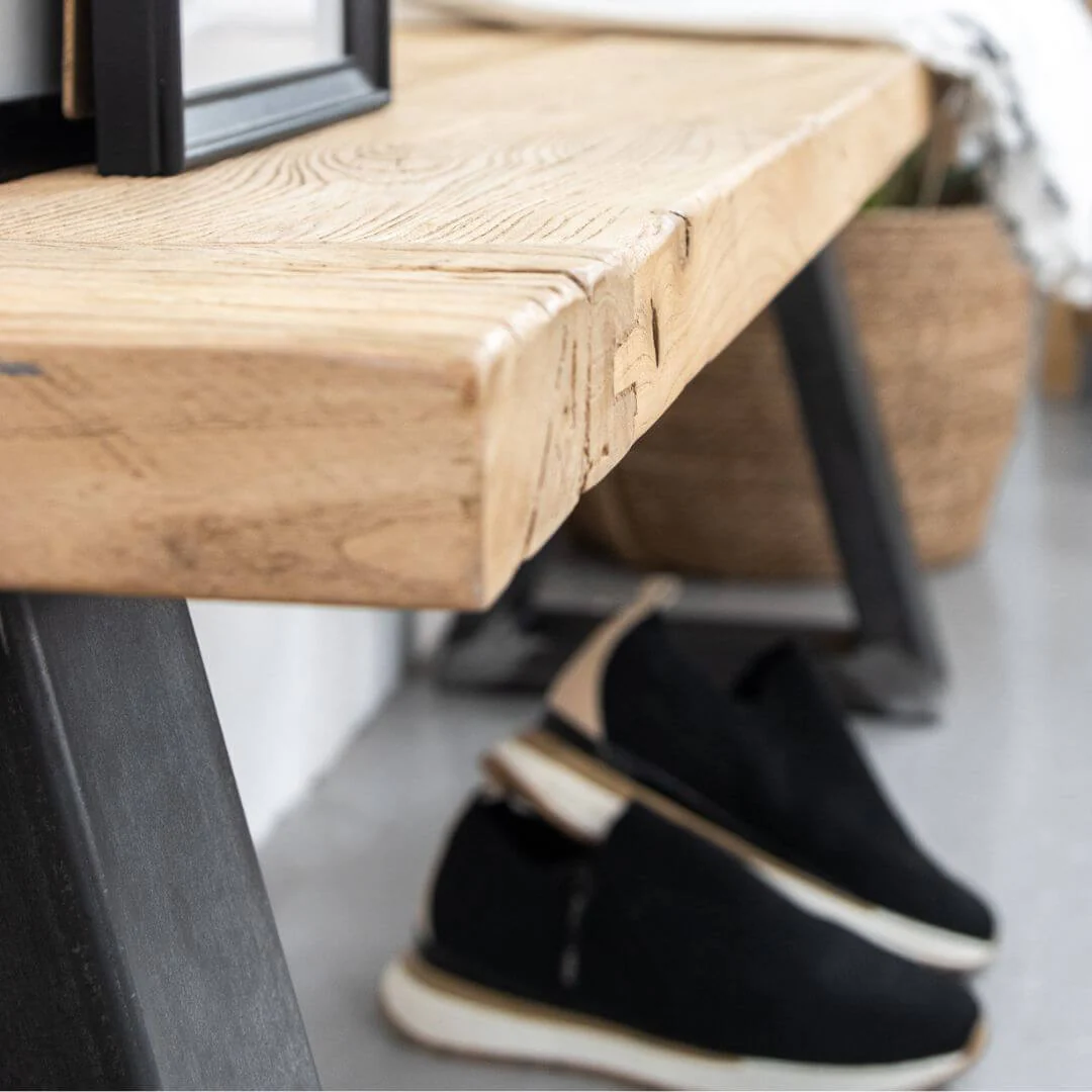 Old Barn Reclaimed Elm Bench - Image 5