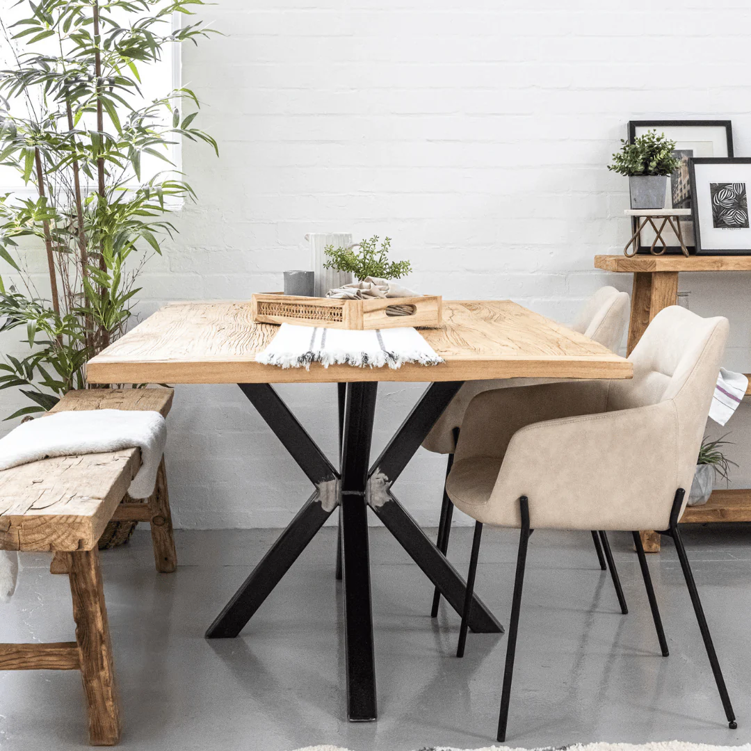 Old Barn Reclaimed Elm Dining Table - Spider Legs - Image 3