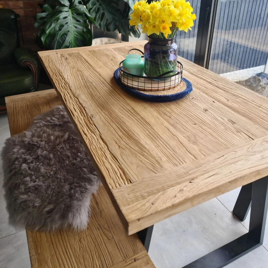 Old Barn Reclaimed Elm Table / Desk Top - Image 3