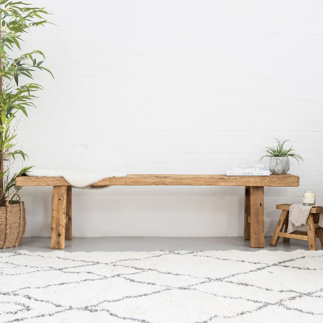 Reclaimed Elm Bench - Image 8