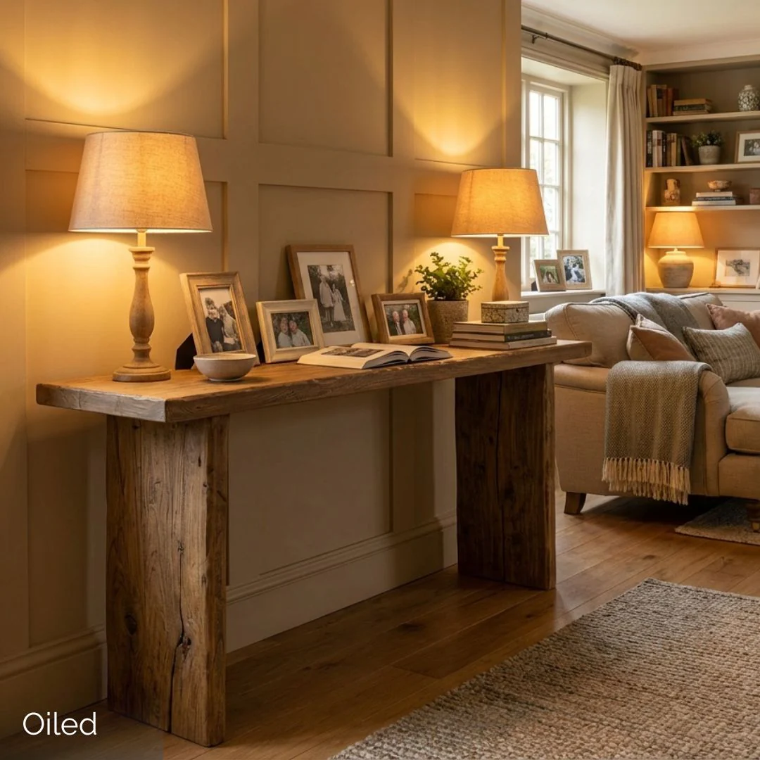 Reclaimed Elm Console Table - Natural - Image 12