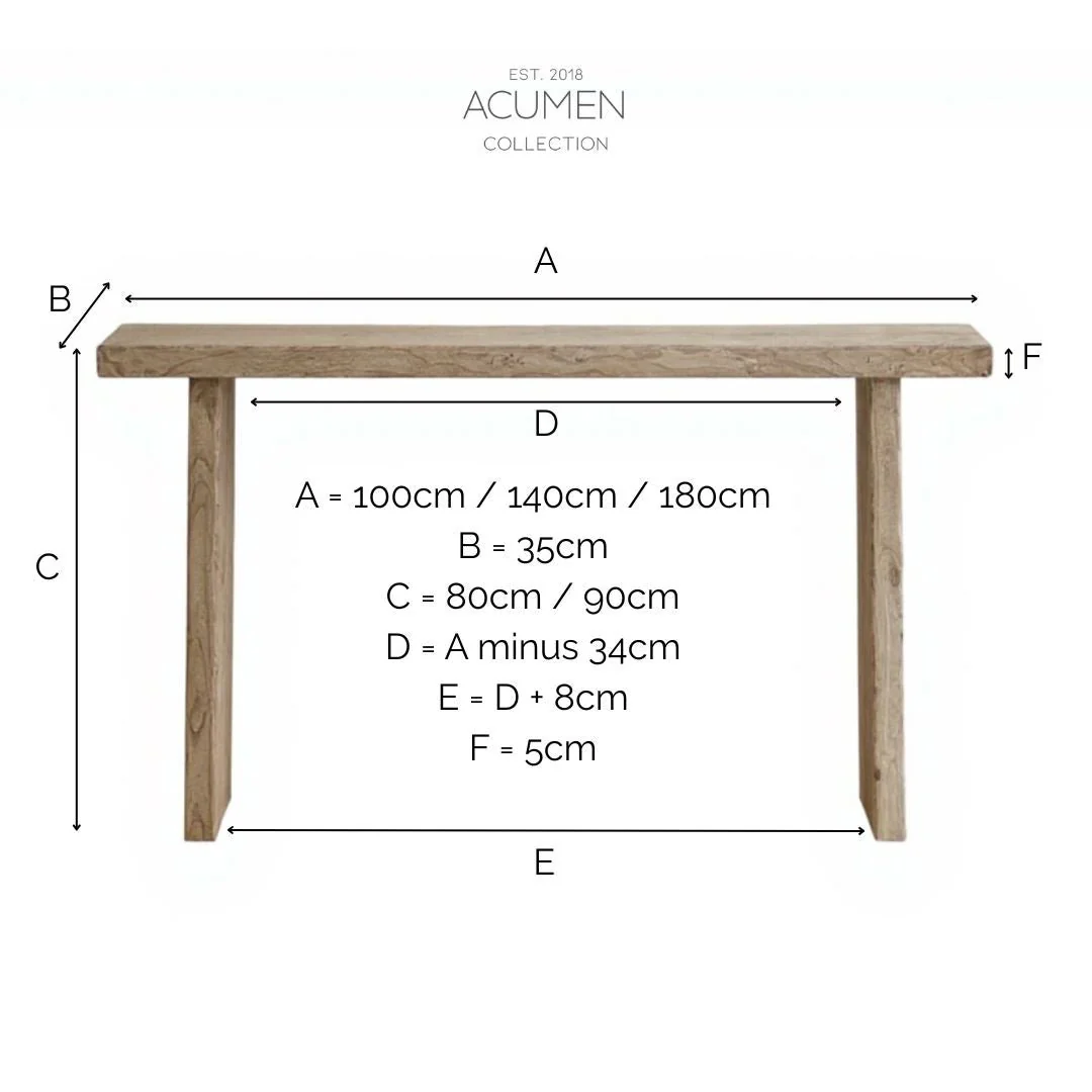 Reclaimed Elm Console Table - Natural - Image 6