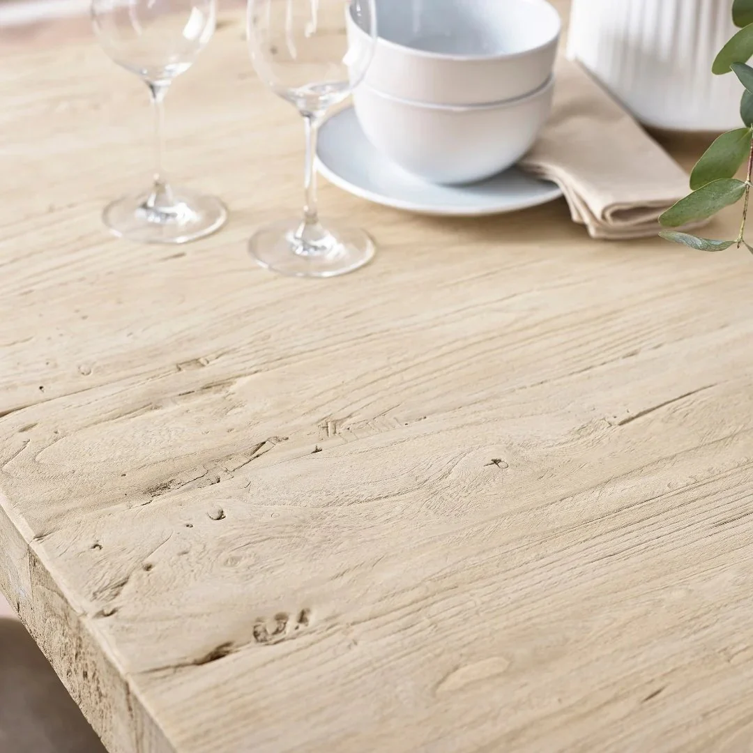 Robinson Reclaimed Elm Dining Table - Trestle Leg - Image 4