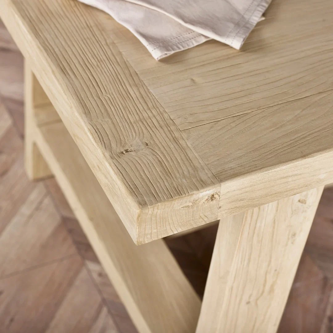 Robinson Reclaimed Elm Dining Table - Trestle Leg - Image 5
