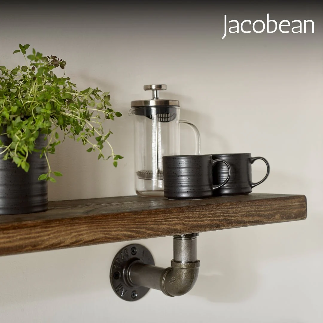 Rustic Shelf 38mm with Pipe Brackets - Image 3