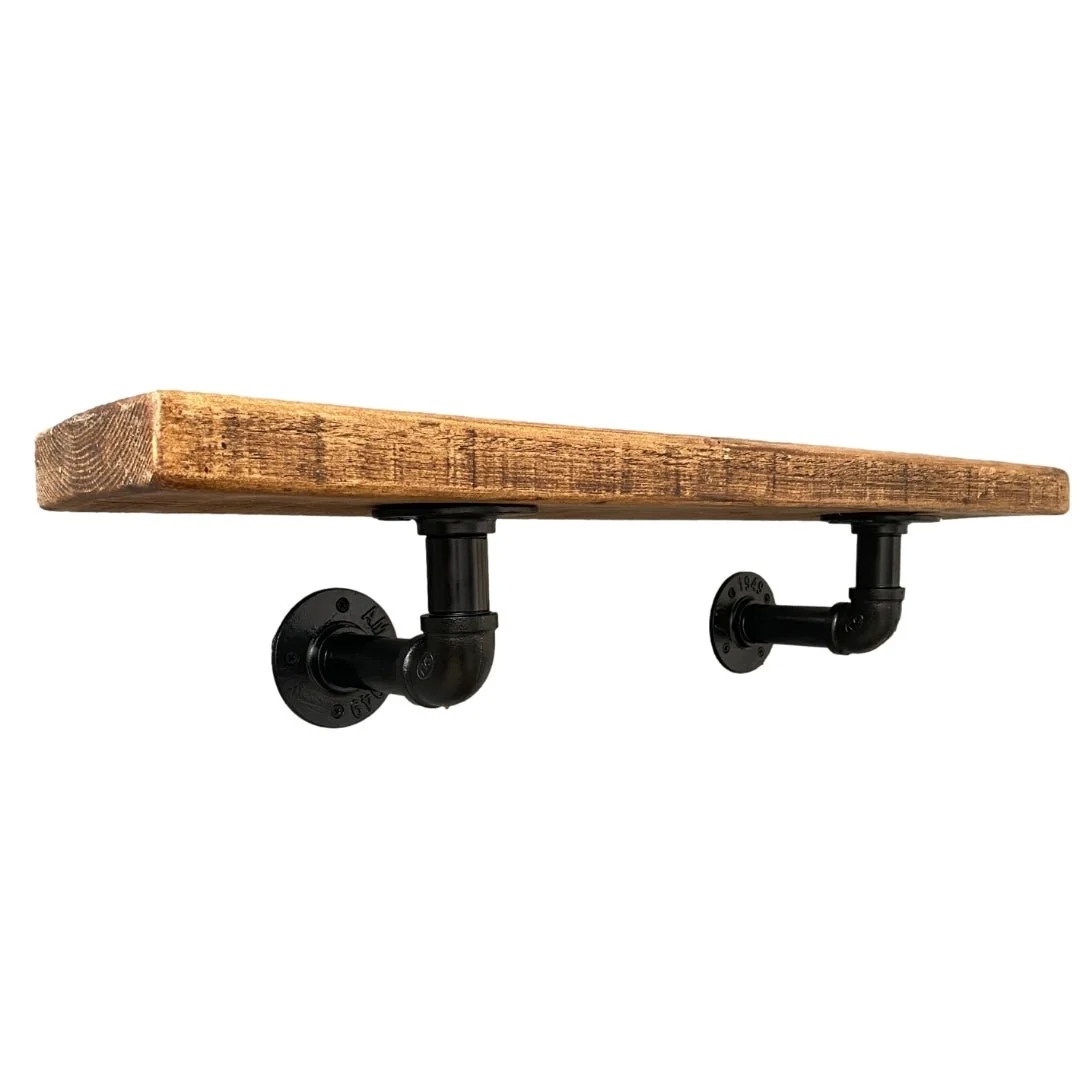 Rustic Shelf 38mm with Pipe Brackets - Image 9