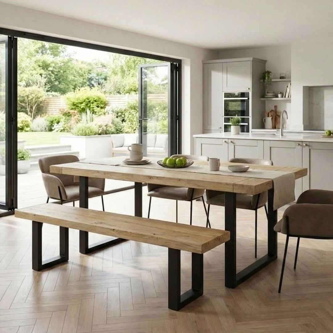Scafell - Reclaimed Elm Table - Square Legs - Image 3