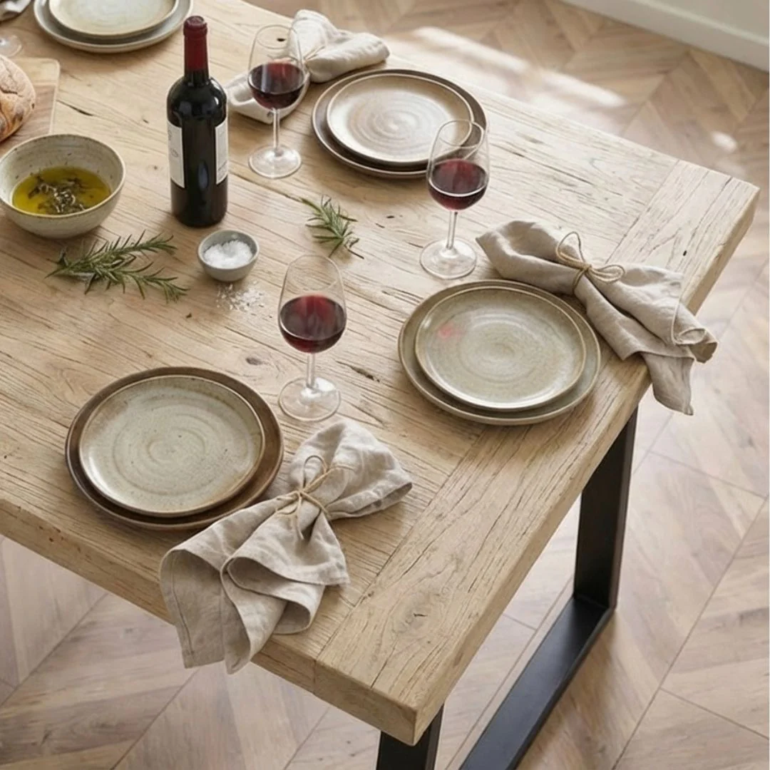 Scafell - Reclaimed Elm Table - Square Legs - Image 6