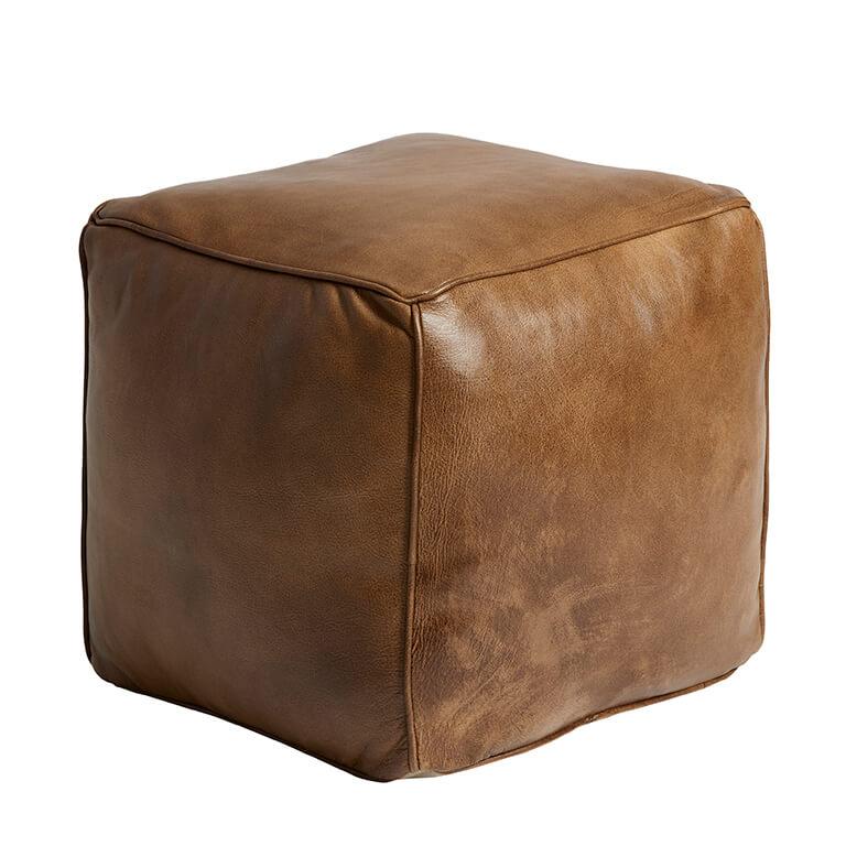 St. Thomas Patina – Buffalo Leather Pouffe