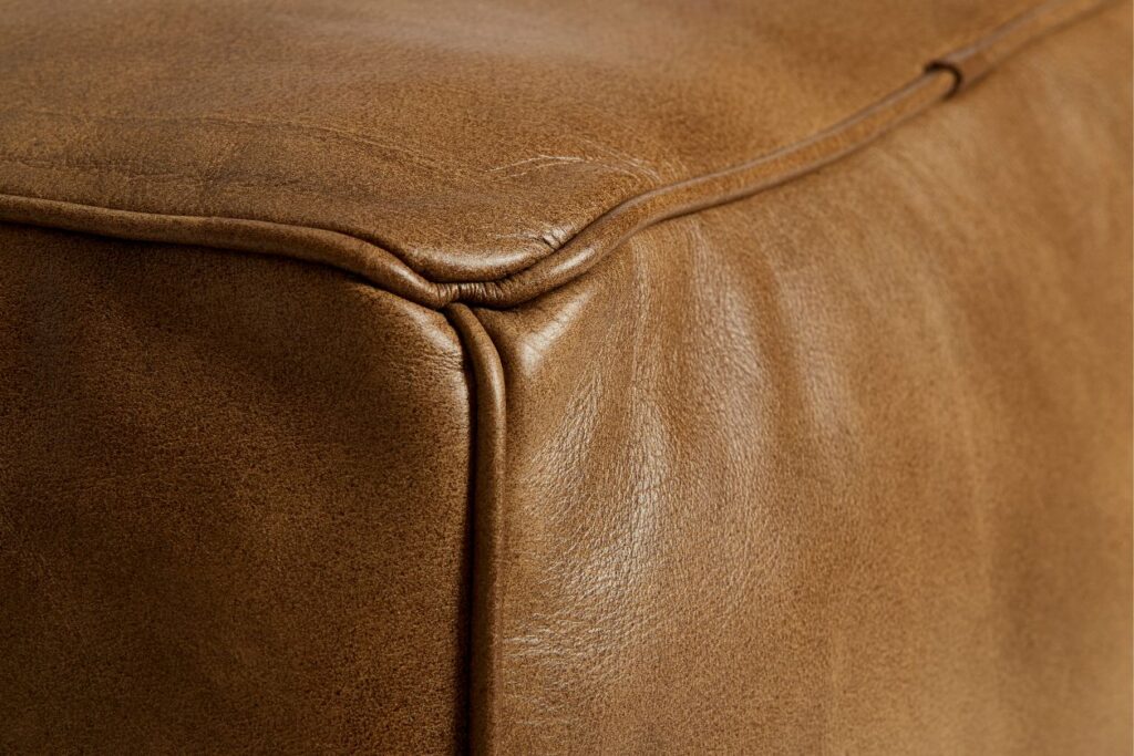 St. Thomas Patina – Buffalo Leather Pouffe - Image 2