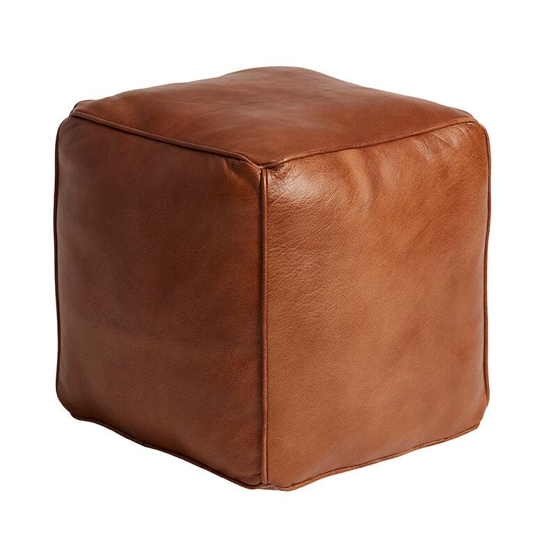 St. Thomas Rose Brown – Buffalo Leather Pouffe