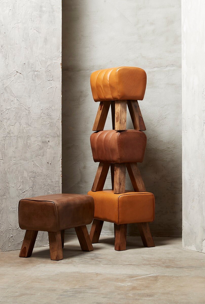Valencia Mini Bench - Cognac Buffalo Leather - Image 4
