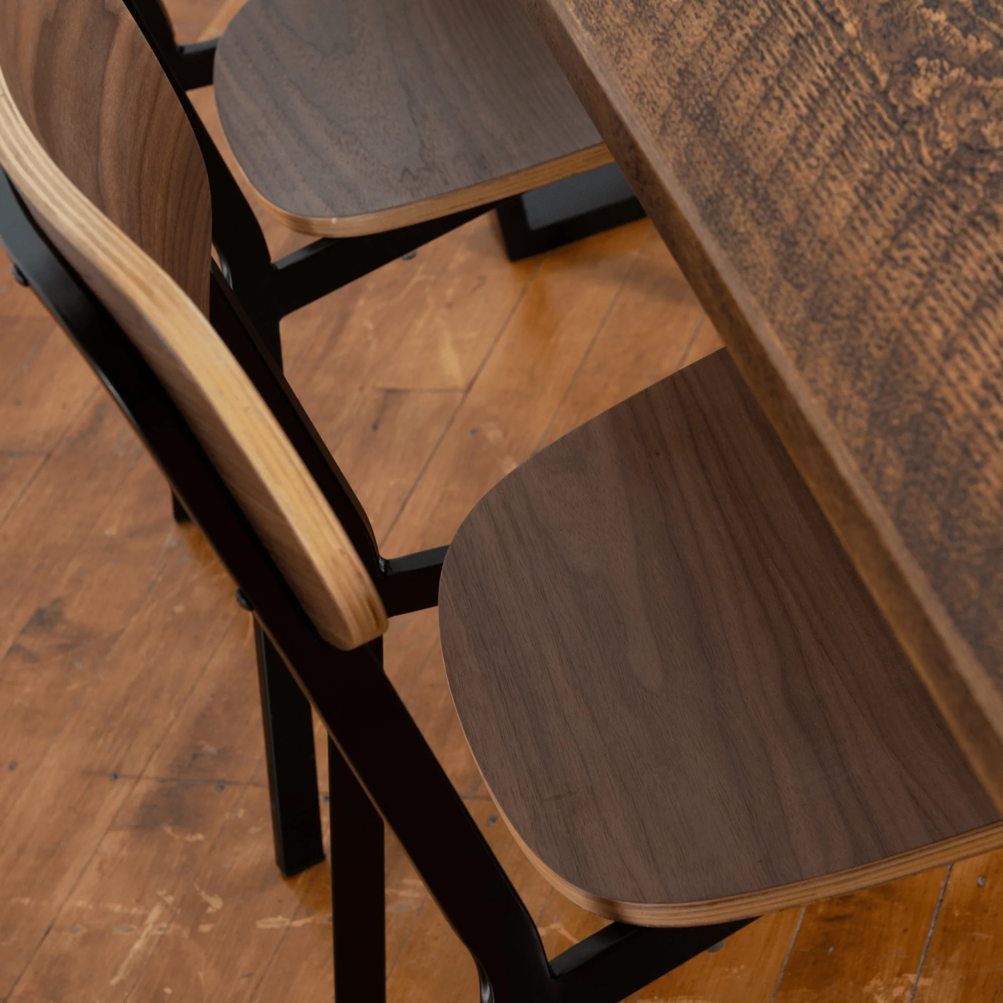 Walnut Plywood Dining Chair - Image 4