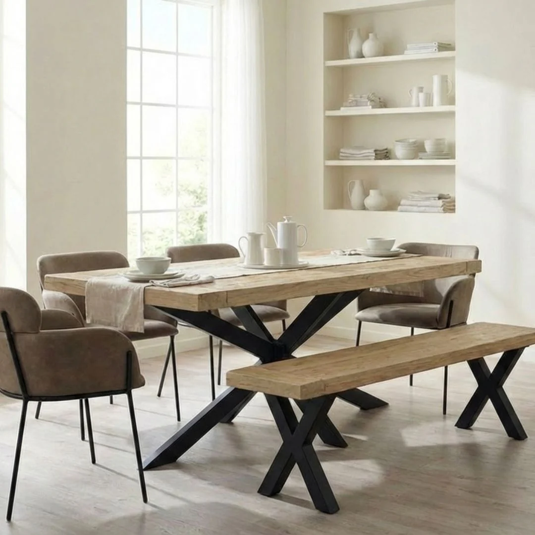 Whinlatter - Reclaimed Elm Dining Table - Spider Legs - Image 3