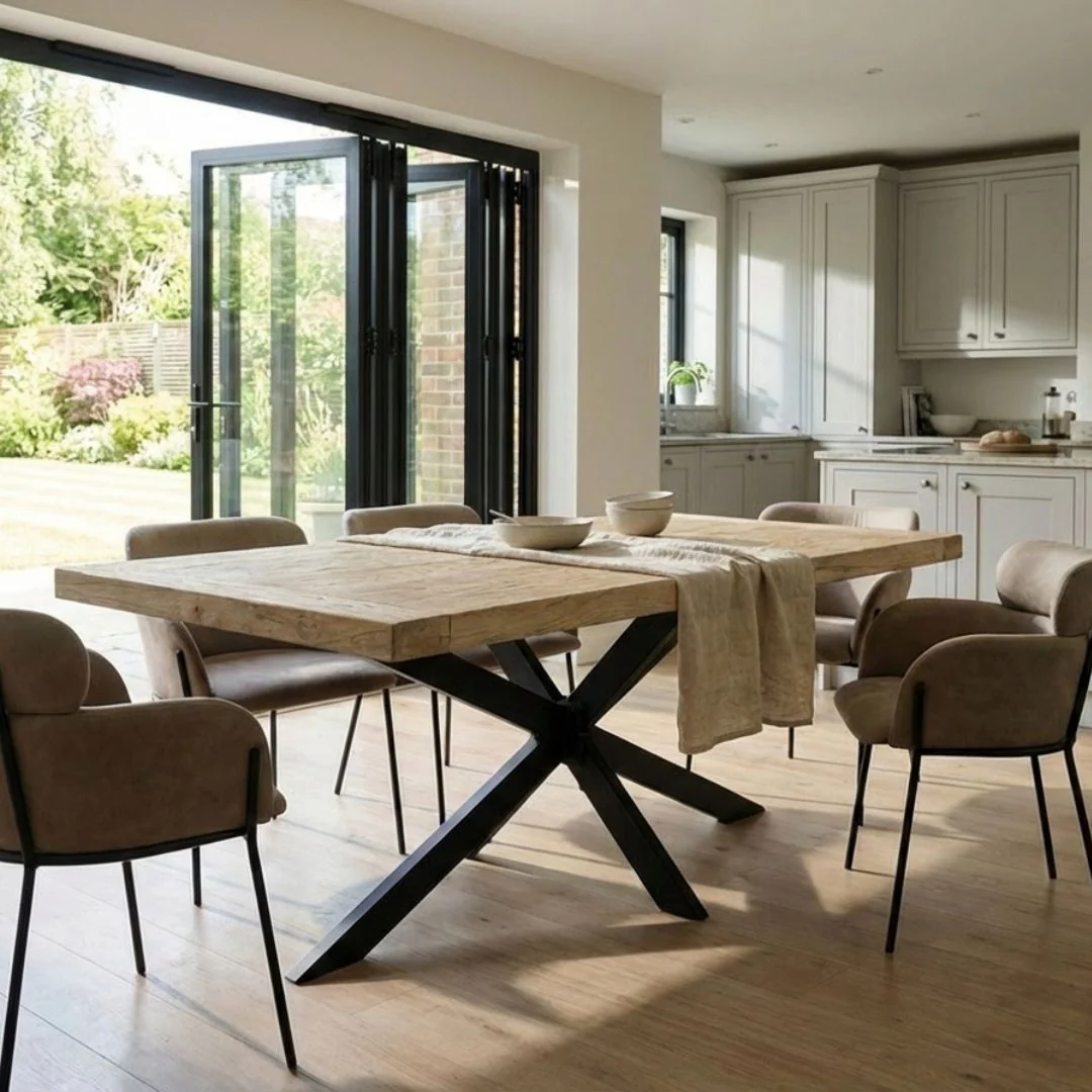 Whinlatter - Reclaimed Elm Dining Table - Spider Legs - Image 4